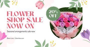 Free Colorful Flower Shop Sale Facebook Post Template to Edit Online