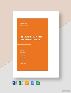 Sample Cleaning Estimate Template