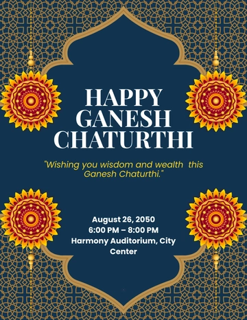Free Ganesh Chaturthi Wishes Flyer Template to Edit Online
