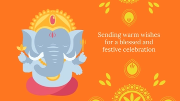 Free Orange Ganesh Chaturthi Flyer Background Template to Edit Online