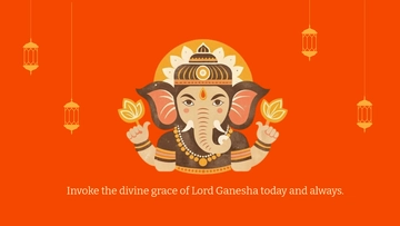 Free Religious Ganesh Chaturthi Background Template to Edit Online