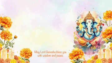 Free Watercolor Ganesh Chaturthi Background Template to Edit Online
