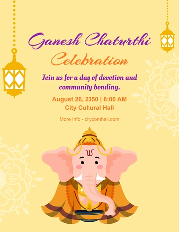 Free Hindi Ganesh Chaturthi Flyer Template to Edit Online