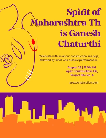 Free Ganesh Chaturthi Flyer for Construction Template to Edit Online
