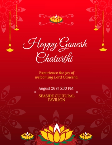 Free English Ganesh Chaturthi Flyer Template to Edit Online