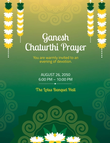Free Ganesh Chaturthi Invitation Flyer Template to Edit Online