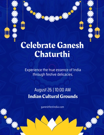 Free Indian Ganesh Chaturthi Flyer Template to Edit Online
