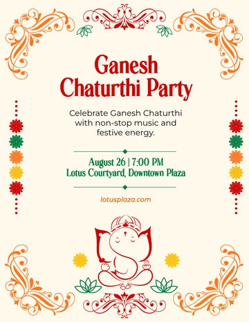 Free Colorful Ganesh Chaturthi DJ Flyer Template to Edit Online