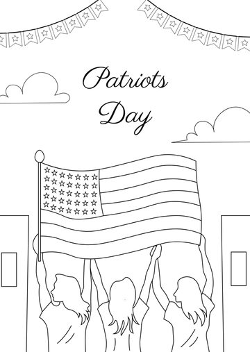 Free Patriots' Day Drawing Wallpaper Template to Edit Online