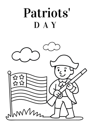 Free Patriots' Day Drawing for Kids Template to Edit Online