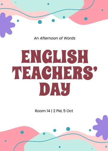 Free English Teachers Day Invitation Template to Edit Online
