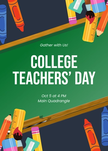 Free College Teachers Day Invitation Template to Edit Online