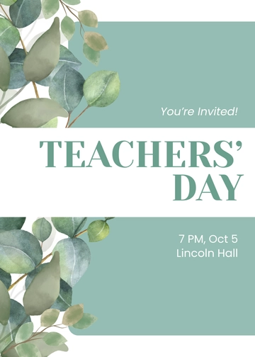 Free Unique Teachers Day Invitation Design Template to Edit Online