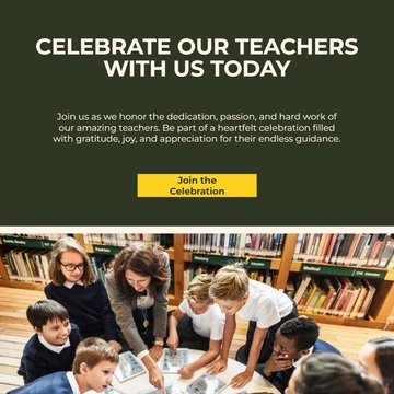 Free Teachers Day Invitation Facebook Post Template to Edit Online