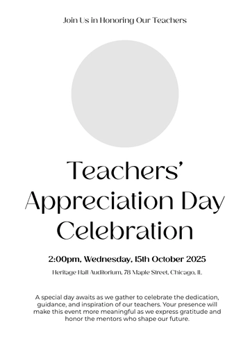 Free Teachers Appreciation Day Invitation Template to Edit Online