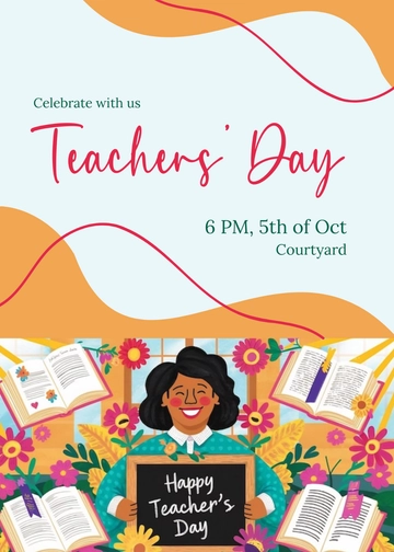 Free Aesthetic Teachers Day Invitation Letter Template to Edit Online