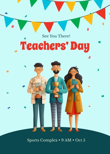 Free Teachers Day Invitation Poster Template to Edit Online