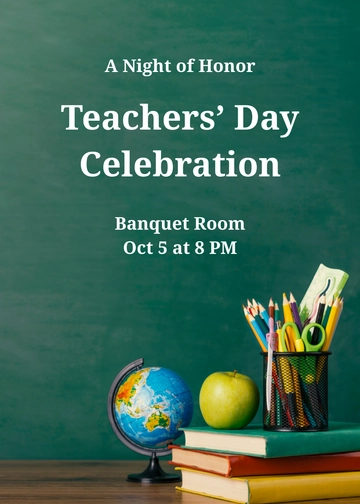 Free Formal Teachers Day Invitation Template to Edit Online