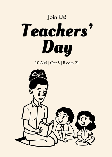 Free Minimalist Teachers Day Invitation Template to Edit Online