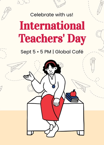 Free International Teachers Day Invitation Template to Edit Online