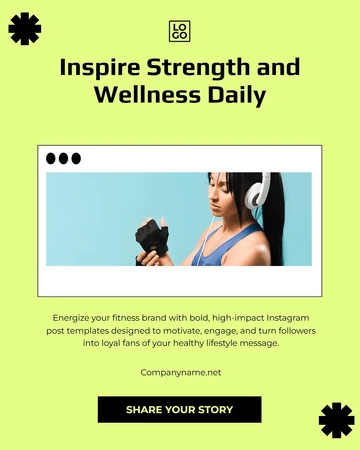 Free Fitness Instagram Post Template to Edit Online