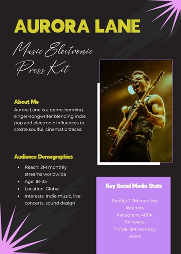 Free Music Press Kit Template to Edit Online