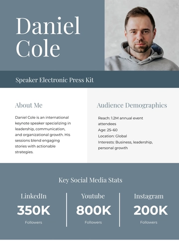 Free Speaker Press Kit Template to Edit Online