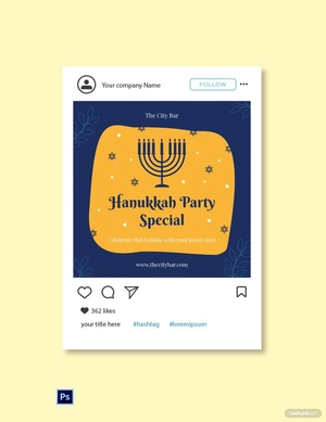 Hanukkah Instagram Post Template
