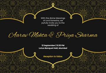 Ganesh Chaturthi Wedding Card Template to Download