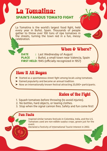 Free La Tomatina Infographic Template to Edit Online