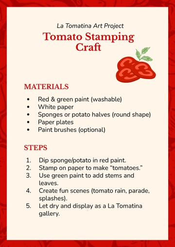 Free Red La Tomatina Project Template to Edit Online