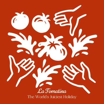 Free White La Tomatina Illustration Template to Edit Online