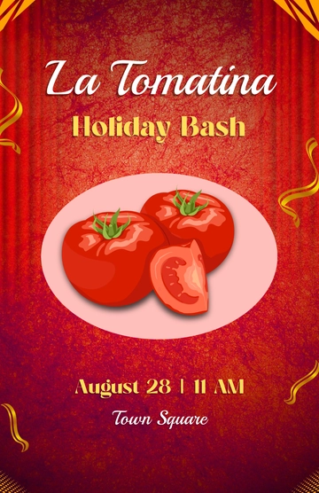 Free Colorful La Tomatina Holiday Template to Edit Online