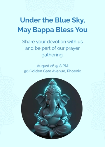Free Blue Ganesh Chaturthi Wishes Template to Edit Online