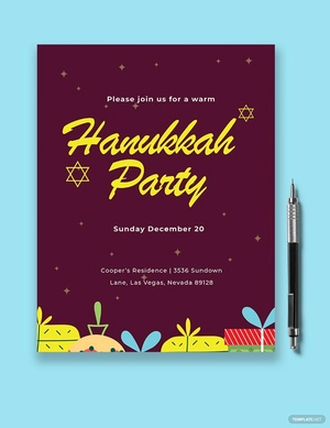 Hanukkah Party Flyer Template