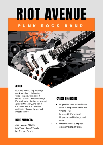 Free Punk Rock Press Kit (EPK) Template to Edit Online