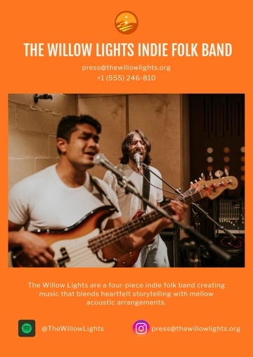 Free Simple Indie Press Kit (EPK) Template to Edit Online