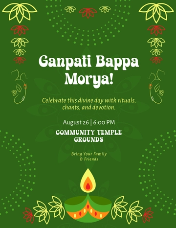 Free Hindi Ganesh Chaturthi Template to Edit Online