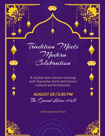 Free Modern Ganesh Chaturthi Flyer Template to Edit Online