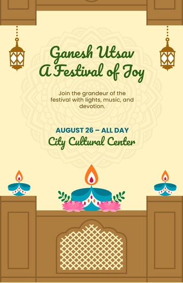 Free Simple Ganesh Chaturthi Festival Template to Edit Online