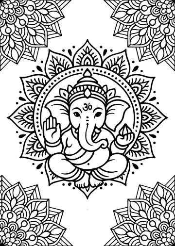 Free Ganesh Chaturthi Mandala Template to Edit Online