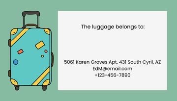 Free Plane Luggage Tag Template to Edit Online