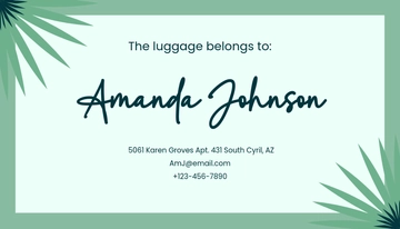 Free Personalized Luggage Tag Template to Edit Online