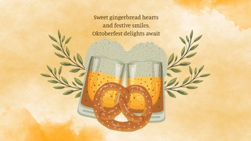 Free Brown Oktoberfest Gingerbread Background Template to Edit Online