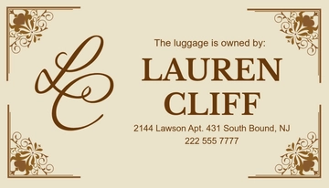 Free Monogram Luggage Tag Template to Edit Online