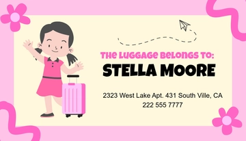 Free Kids Luggage Tag Template to Edit Online