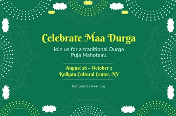 Free Bengali Durga Puja Banner Template to Edit Online
