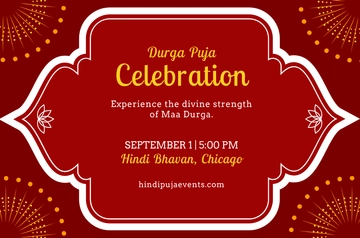 Free Hindi Durga Puja Banner Template to Edit Online