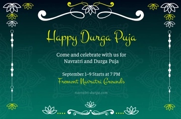 Free Durga Puja Navratri Banner Template to Edit Online