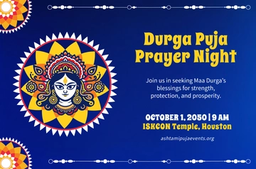 Free Durga Ashtami Puja Banner Template to Edit Online